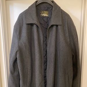 Grey Wool Over Coat Big and Tall 4XL Tall 3/4 Quarter Trench